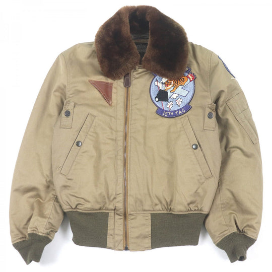 Buzz Rickson's Blouson M13767 Outer: 100% cotton, Lining: 50% wool, Lining: 30% alpaca, Lining: 20% mohair khaki B-15A mens 36 Used Authentic