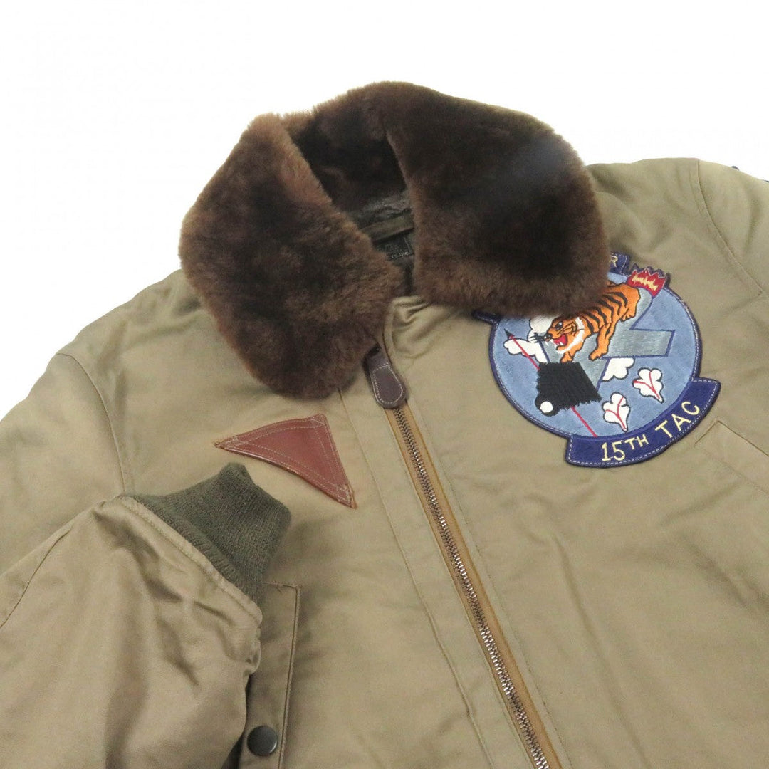 Buzz Rickson's Blouson M13767 Outer: 100% cotton, Lining: 50% wool, Lining: 30% alpaca, Lining: 20% mohair khaki B-15A mens 36 Used Authentic