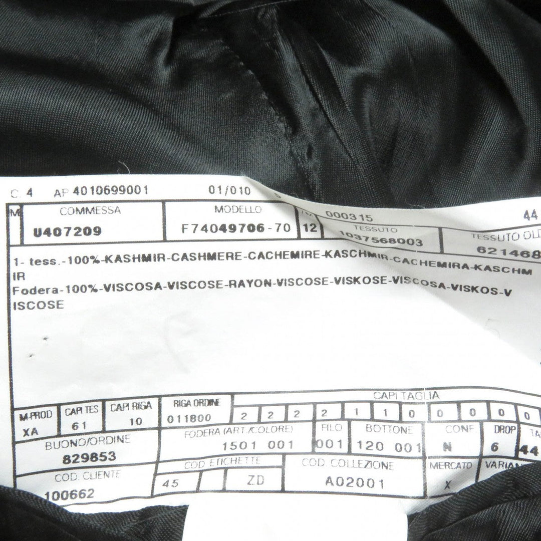 ARMANI COLLEZIONI coat cashmere black mens 44 Used Authentic