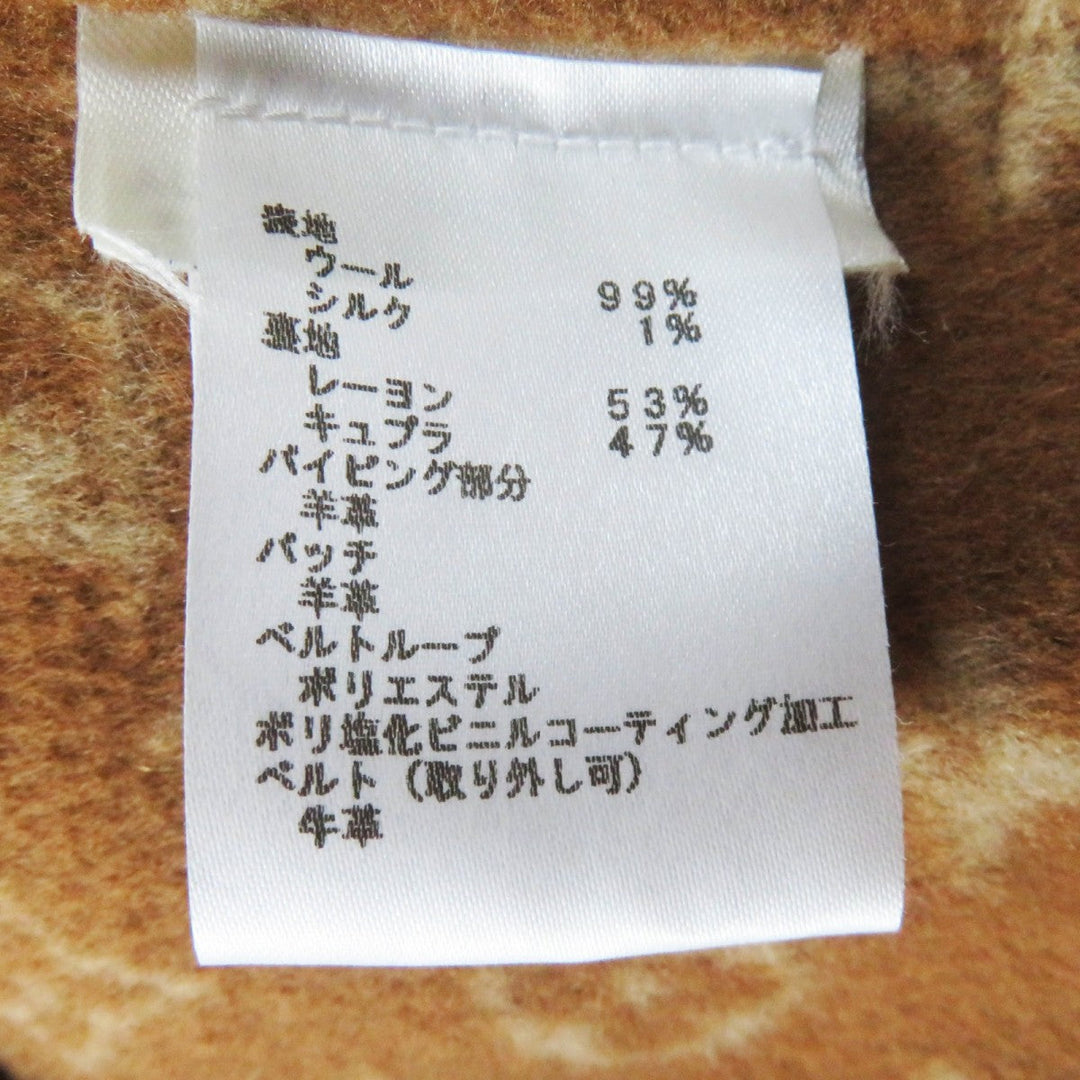 LOUIS VUITTON coat 1A8262 Outer: 99% wool, Main: 1% silk, Lining: 53% rayon, Lining: 47% cupra, Part: sheep leather Camel Women 42 Used Authentic
