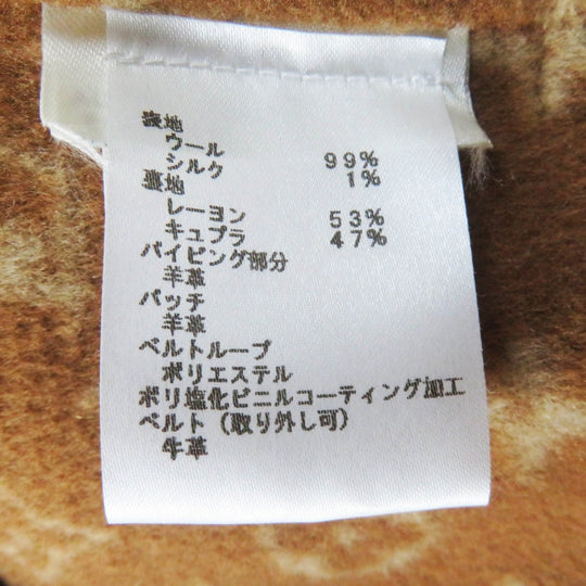 LOUIS VUITTON coat 1A8262 Outer: 99% wool, Main: 1% silk, Lining: 53% rayon, Lining: 47% cupra, Part: sheep leather Camel Women 42 Used Authentic