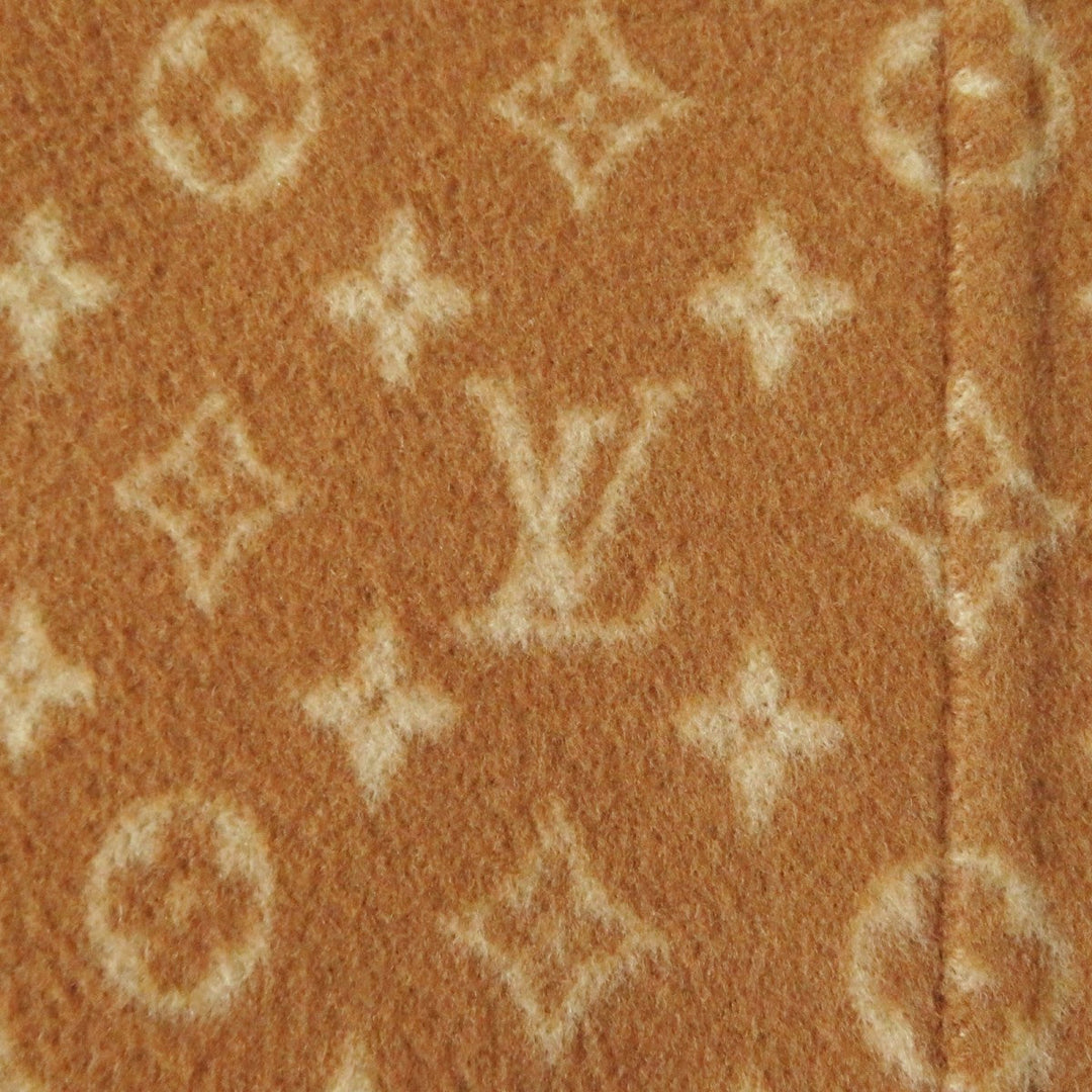 LOUIS VUITTON coat 1A8262 Outer: 99% wool, Main: 1% silk, Lining: 53% rayon, Lining: 47% cupra, Part: sheep leather Camel Women 42 Used Authentic