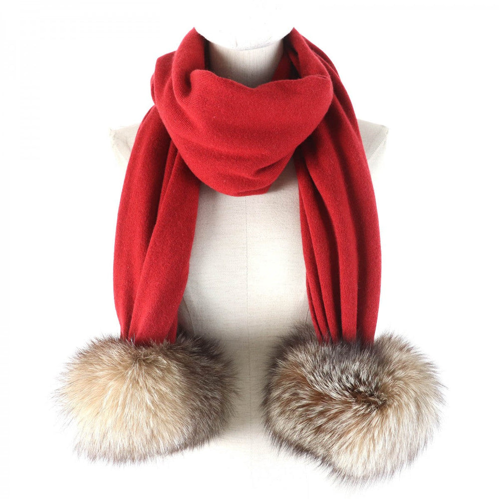 HERMES Scarf cashmere Red