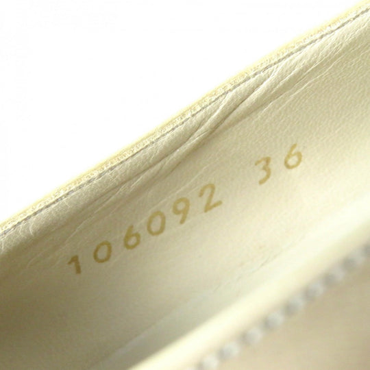 CHANEL pumps Main: Leather Beige black Women 36 Used Authentic