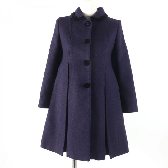 GUCCI A line coat 633152 Main: 80% wool, Main: 20% mohair, Main: 98% cotton, Main: 2% polyurethane, Lining: 100% rayon Purple type Women 36 Used Authentic