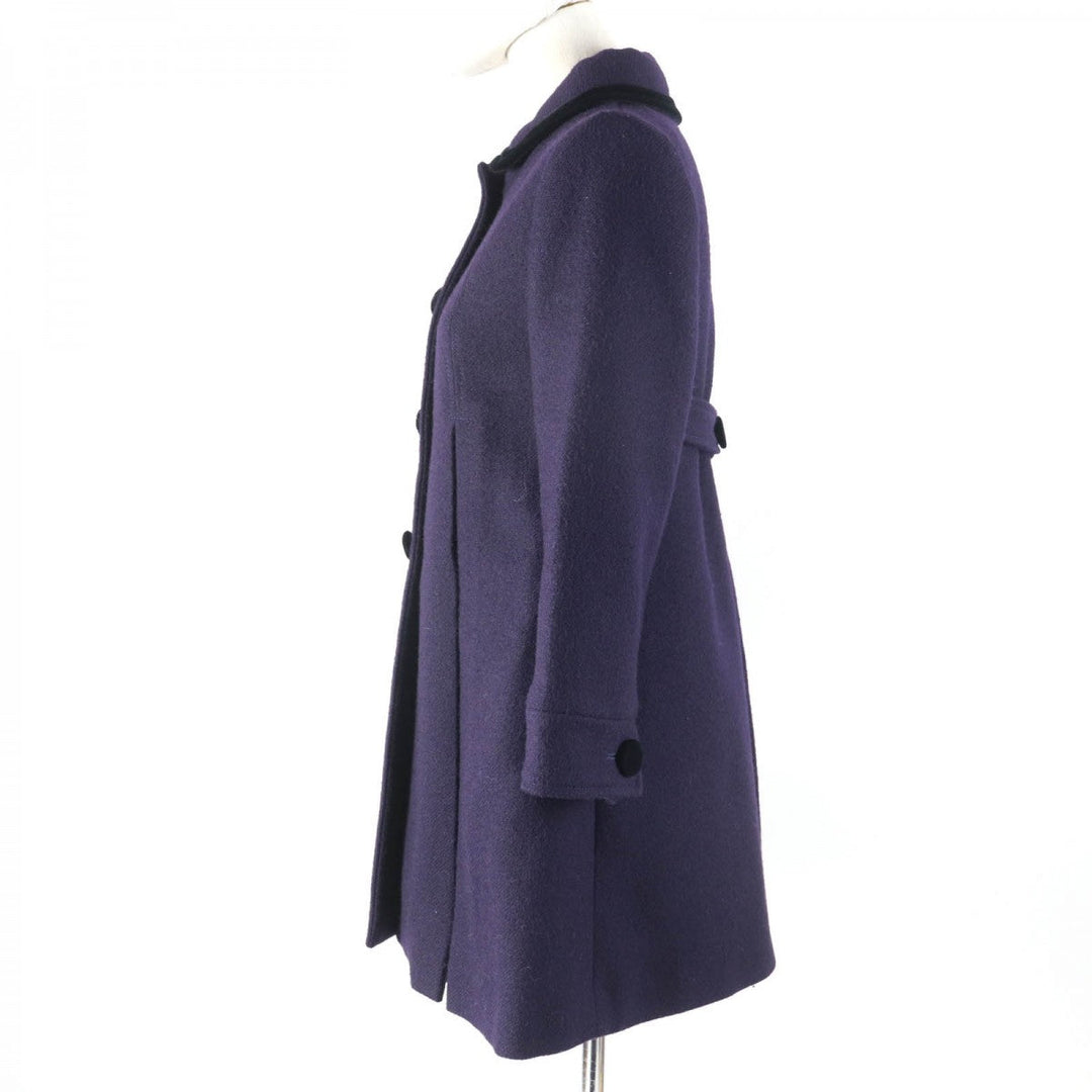 GUCCI A line coat 633152 Main: 80% wool, Main: 20% mohair, Main: 98% cotton, Main: 2% polyurethane, Lining: 100% rayon Purple type Women 36 Used Authentic