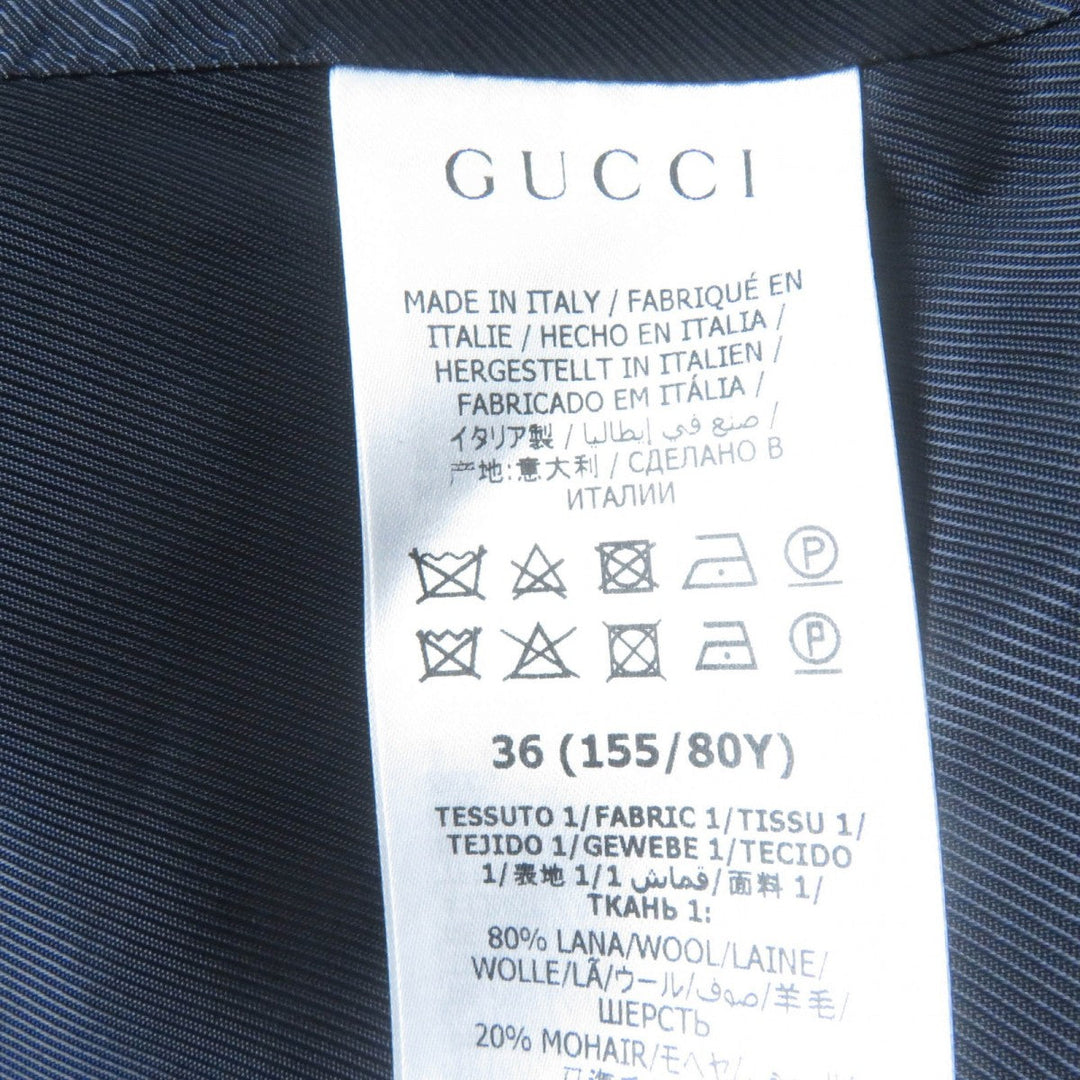 GUCCI A line coat 633152 Main: 80% wool, Main: 20% mohair, Main: 98% cotton, Main: 2% polyurethane, Lining: 100% rayon Purple type Women 36 Used Authentic