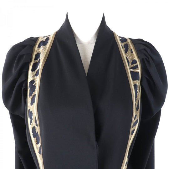 LEONARD Jacket Outer material: 72% rayon, Outer material: 28% polyester, Part: 100% silk, Sleeve lining: 100% silk Black Brown type Women 42 Used Authentic