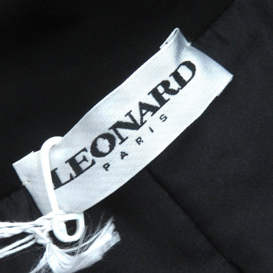 LEONARD Jacket Outer material: 72% rayon, Outer material: 28% polyester, Part: 100% silk, Sleeve lining: 100% silk Black Brown type Women 42 Used Authentic