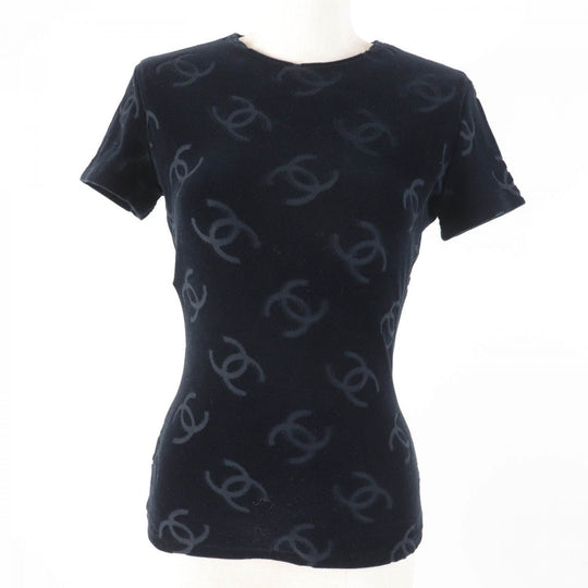 CHANEL tops 96P Main: 85% cotton, Main: 13.5% nylon, Main: 1.5% spandex black Women 40 Used Authentic