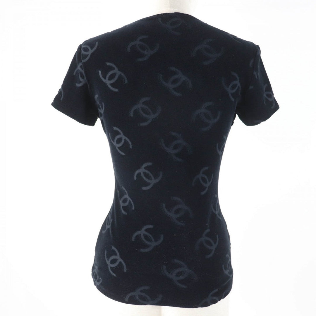 CHANEL tops 96P Main: 85% cotton, Main: 13.5% nylon, Main: 1.5% spandex black Women 40 Used Authentic