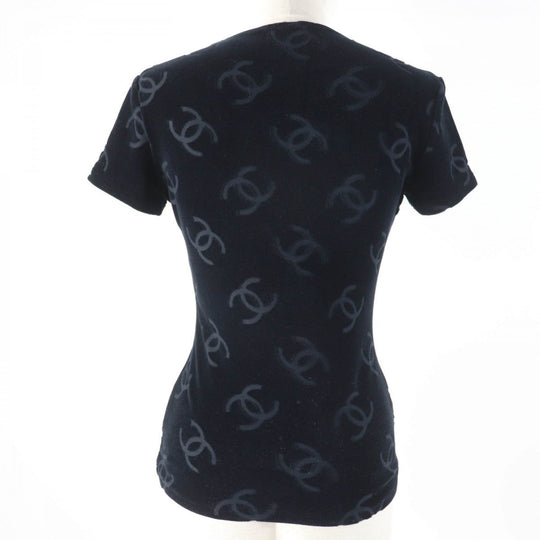 CHANEL tops 96P Main: 85% cotton, Main: 13.5% nylon, Main: 1.5% spandex black Women 40 Used Authentic