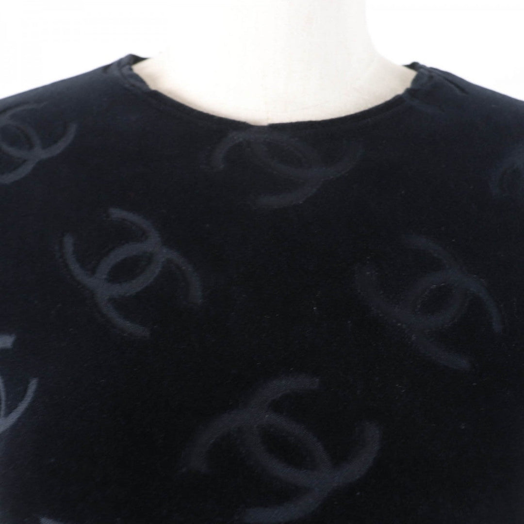 CHANEL tops 96P Main: 85% cotton, Main: 13.5% nylon, Main: 1.5% spandex black Women 40 Used Authentic