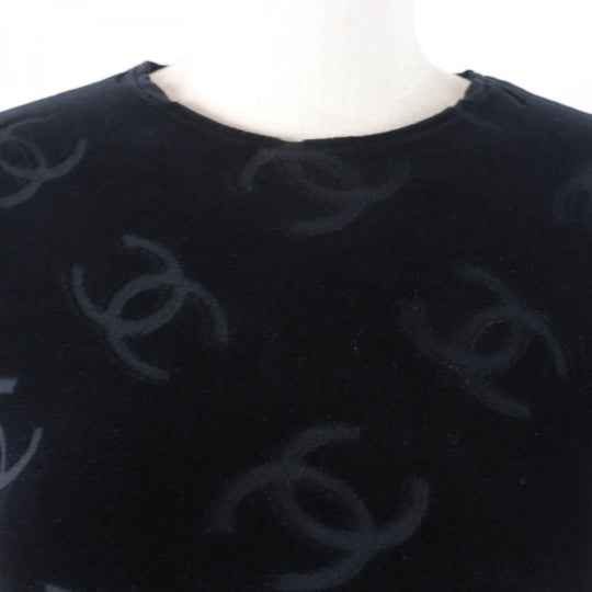 CHANEL tops 96P Main: 85% cotton, Main: 13.5% nylon, Main: 1.5% spandex black Women 40 Used Authentic