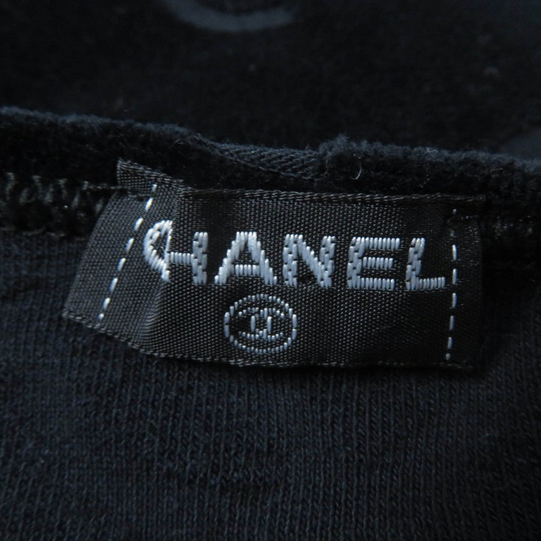 CHANEL tops 96P Main: 85% cotton, Main: 13.5% nylon, Main: 1.5% spandex black Women 40 Used Authentic