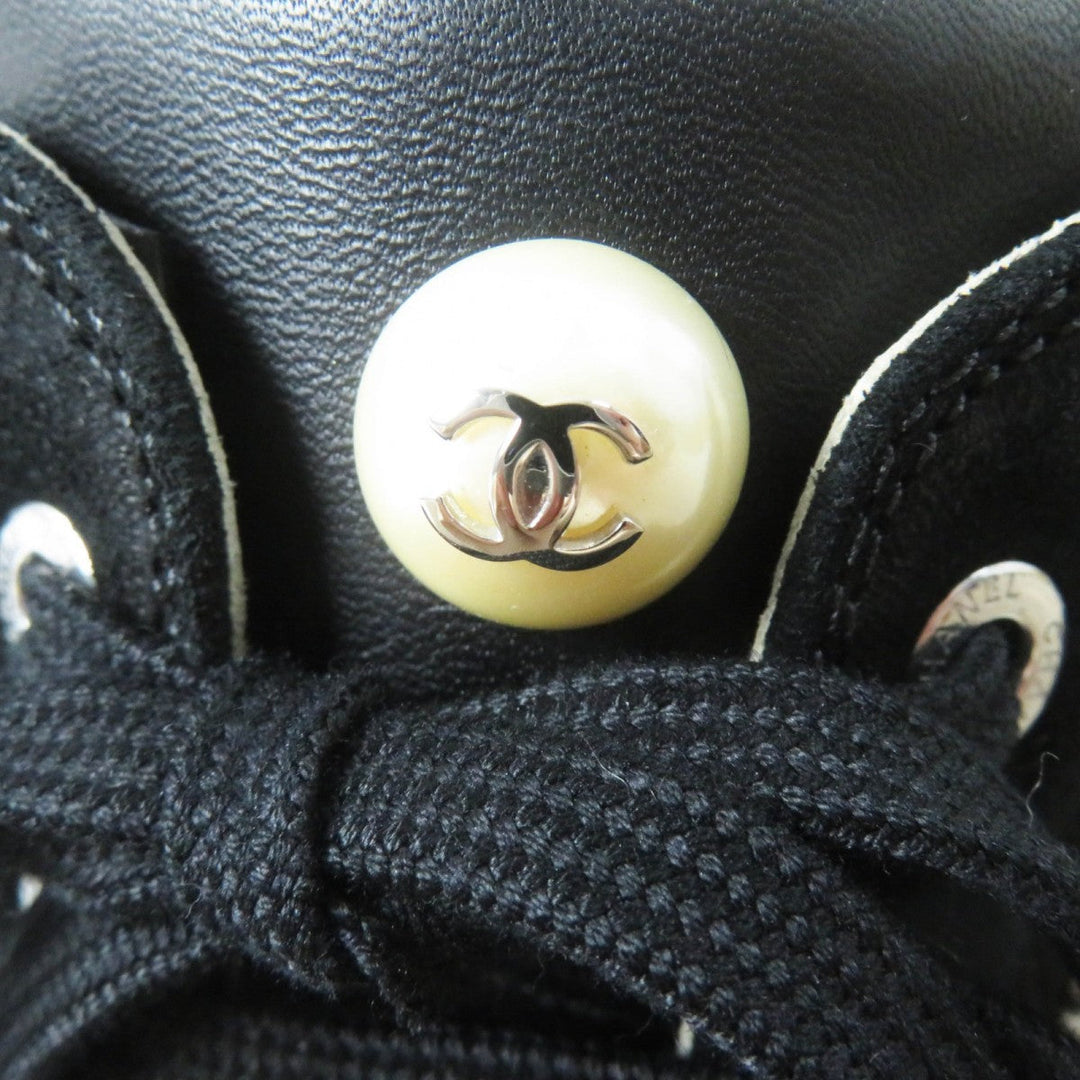 CHANEL High cut sneakers G29918 leather black 37