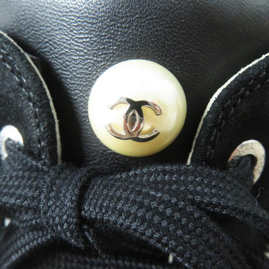 CHANEL High cut sneakers G29918 leather black 37