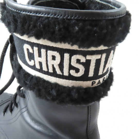 Christian Dior boots Main: Leather Black White D-MAJOR Women 38 Used Authentic