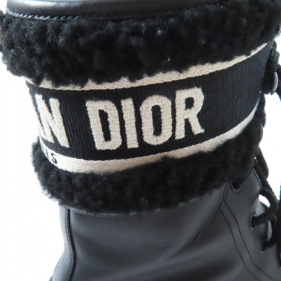 Christian Dior boots Main: Leather Black White D-MAJOR Women 38 Used Authentic