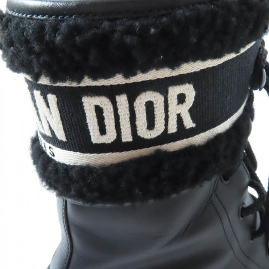 Christian Dior boots Main: Leather Black White D-MAJOR Women 38 Used Authentic