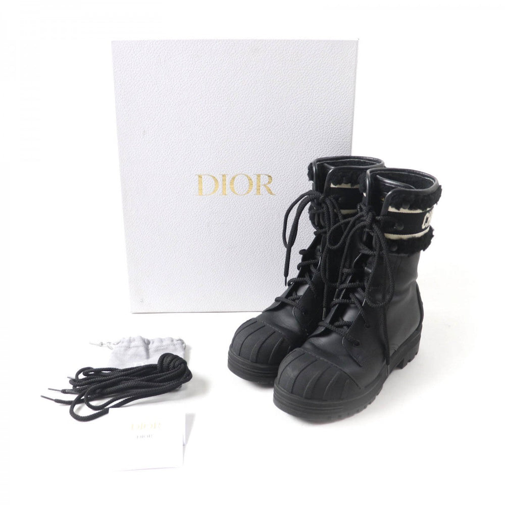 Christian Dior boots Main: Leather Black White D-MAJOR Women 38 Used Authentic