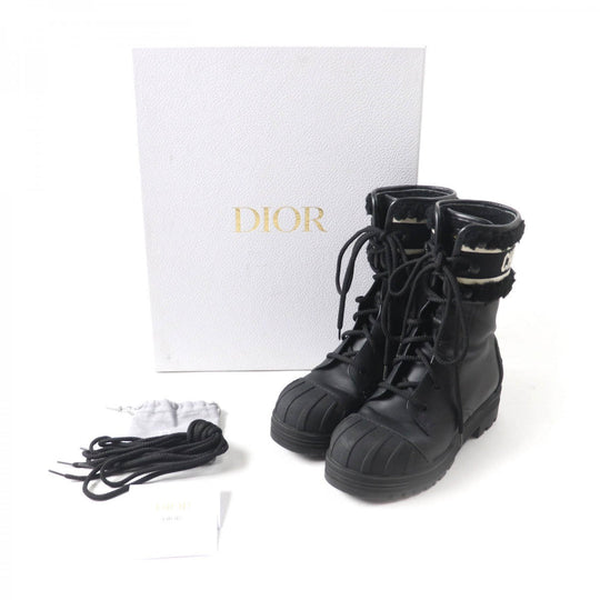 Christian Dior boots Main: Leather Black White D-MAJOR Women 38 Used Authentic