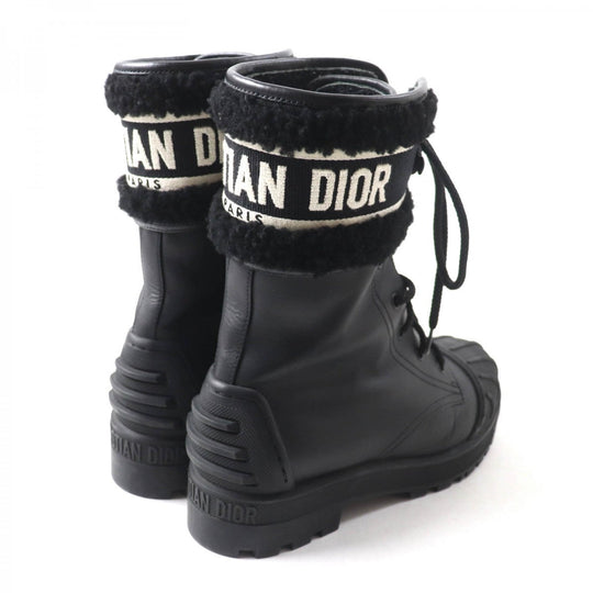 Christian Dior boots Main: Leather Black White D-MAJOR Women 38 Used Authentic