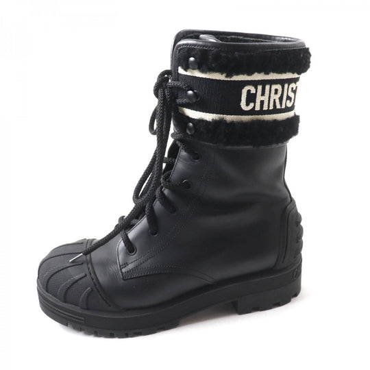 Christian Dior boots Main: Leather Black White D-MAJOR Women 38 Used Authentic