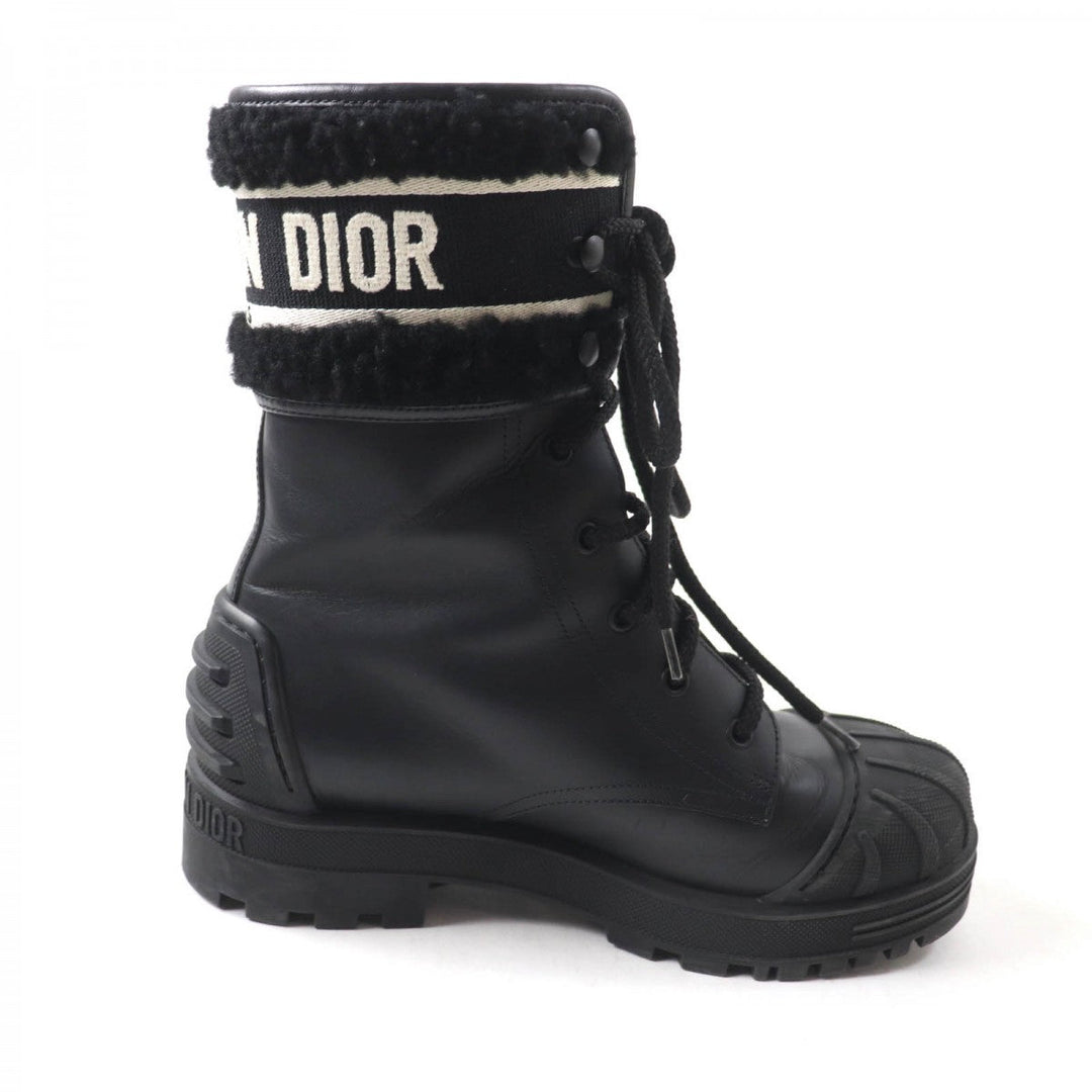 Christian Dior boots Main: Leather Black White D-MAJOR Women 38 Used Authentic