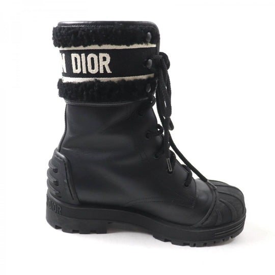 Christian Dior boots Main: Leather Black White D-MAJOR Women 38 Used Authentic