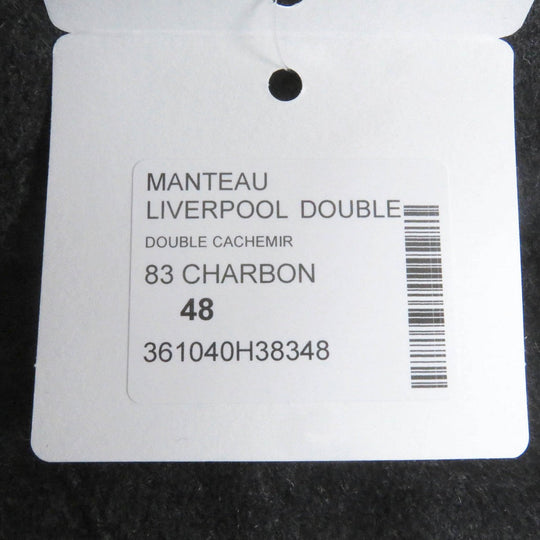 HERMES coat Main: 100% cashmere, part: 100% cotton, part: lamb leather Charbon MANTEAU LIVERPOOL DOUBLE mens 48 Used Authentic