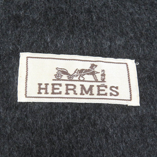 HERMES coat Main: 100% cashmere, part: 100% cotton, part: lamb leather Charbon MANTEAU LIVERPOOL DOUBLE mens 48 Used Authentic