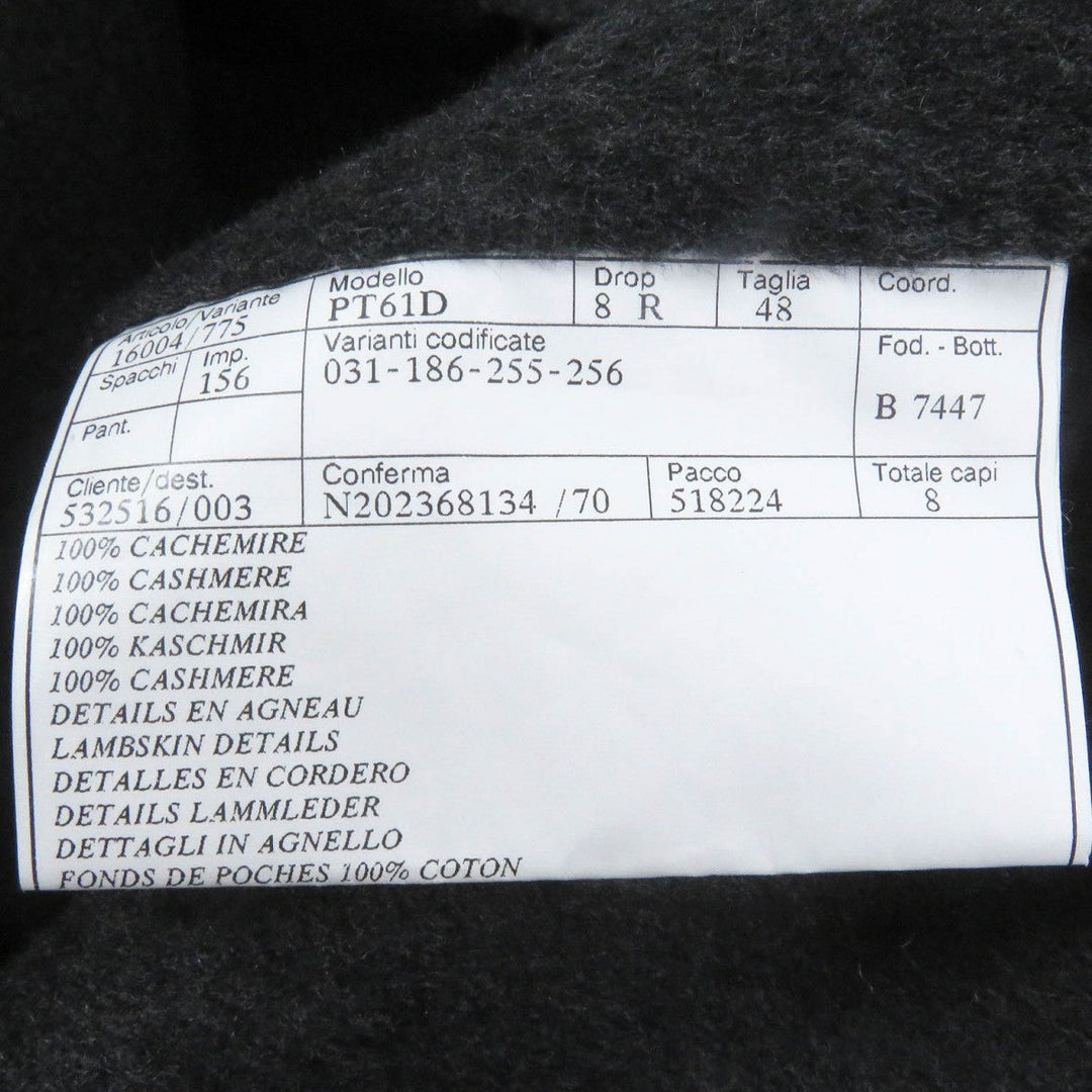HERMES coat Main: 100% cashmere, part: 100% cotton, part: lamb leather Charbon MANTEAU LIVERPOOL DOUBLE mens 48 Used Authentic