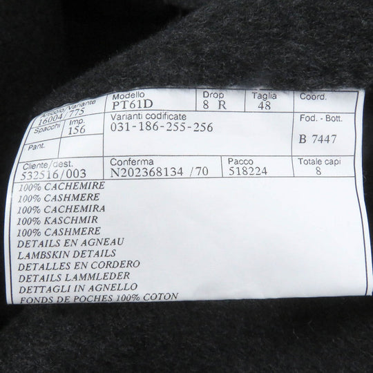 HERMES coat Main: 100% cashmere, part: 100% cotton, part: lamb leather Charbon MANTEAU LIVERPOOL DOUBLE mens 48 Used Authentic