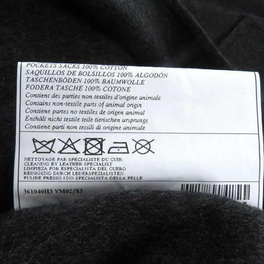 HERMES coat Main: 100% cashmere, part: 100% cotton, part: lamb leather Charbon MANTEAU LIVERPOOL DOUBLE mens 48 Used Authentic