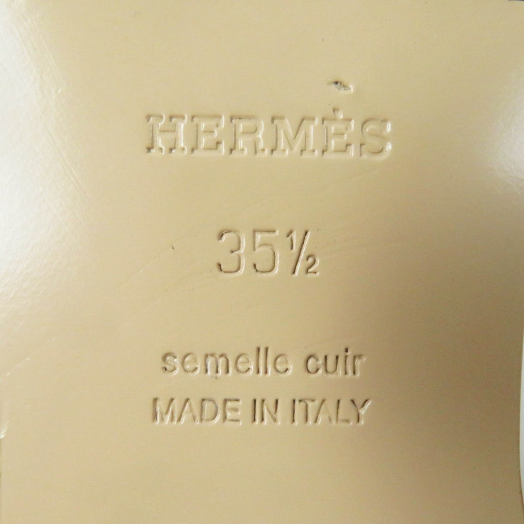 HERMES loafers 35H 212114Z Main: Leather White beige Moccasin Destan Women 35.5 Used Authentic