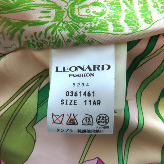 LEONARD FASHION coat Outer: 100% silk, Filling: 100% polyester, Lining: 100% silk, Part: 100% cupra, Fur: fox Ivory Women 11 Used Authentic