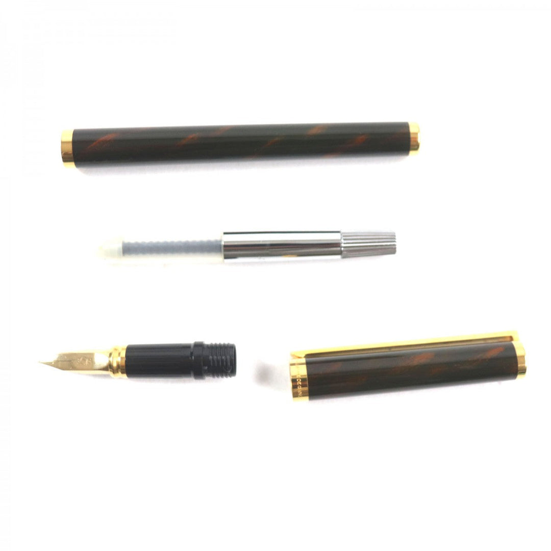 Dupont fountain pen Pen tip: 18K Dark brown gold Montparnasse mens Used Authentic