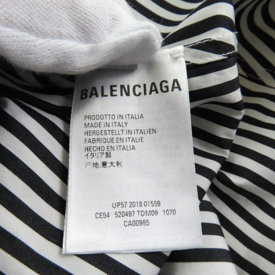 BALENCIAGA Long sleeve shirt 520497 Main: 100% cotton Black White News Wing Women 34 Used Authentic
