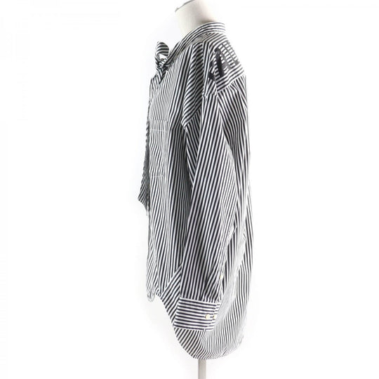 BALENCIAGA Long sleeve shirt 520497 Main: 100% cotton Black White News Wing Women 34 Used Authentic