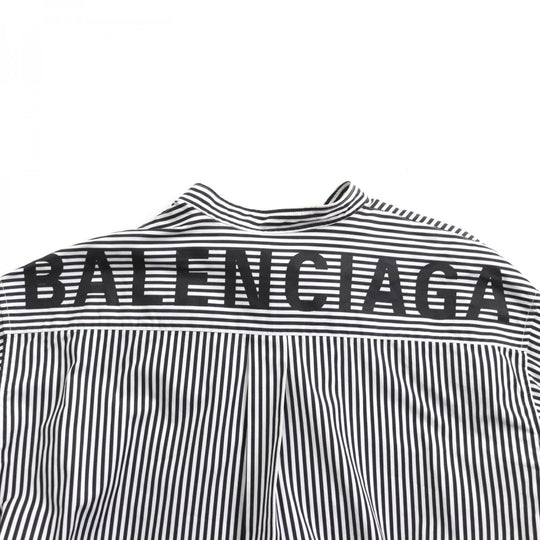 BALENCIAGA Long sleeve shirt 520497 Main: 100% cotton Black White News Wing Women 34 Used Authentic