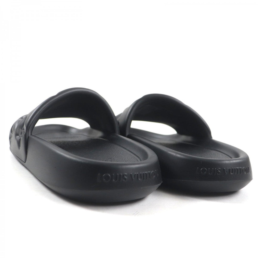 LOUIS VUITTON Sandals 1A9FKI rubber black Waterfront Line Monogram 7