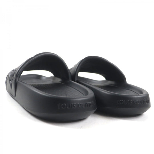 LOUIS VUITTON Sandals 1A9FKI rubber black Waterfront Line Monogram 7