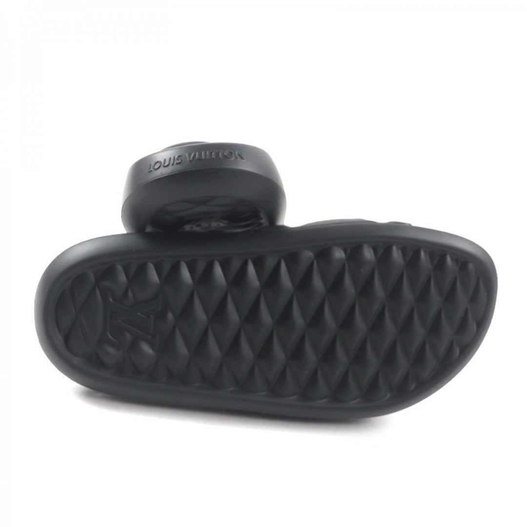LOUIS VUITTON Sandals 1A9FKI rubber black Waterfront Line Monogram 7
