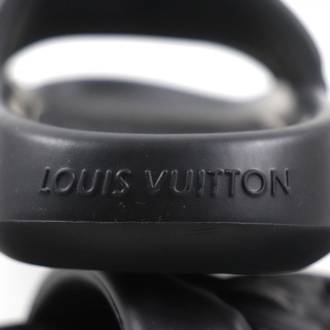 LOUIS VUITTON Sandals 1A9FKI rubber black Waterfront Line Monogram 7