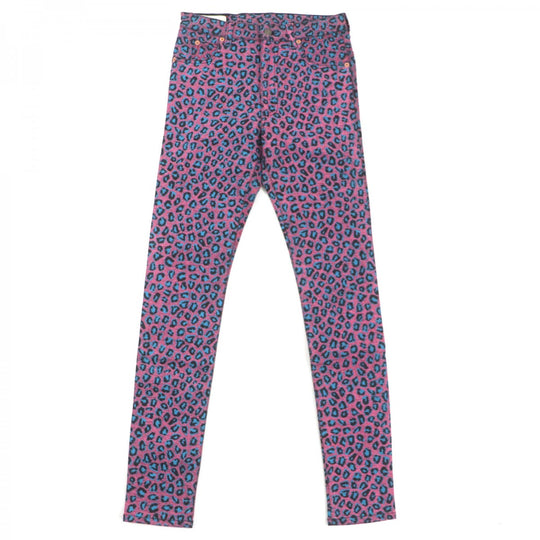 GUCCI skinny pants 548271 Main: 98% cotton, Main: 2% polyurethane, Part: Cowhide Pink blue mens 28 Used Authentic