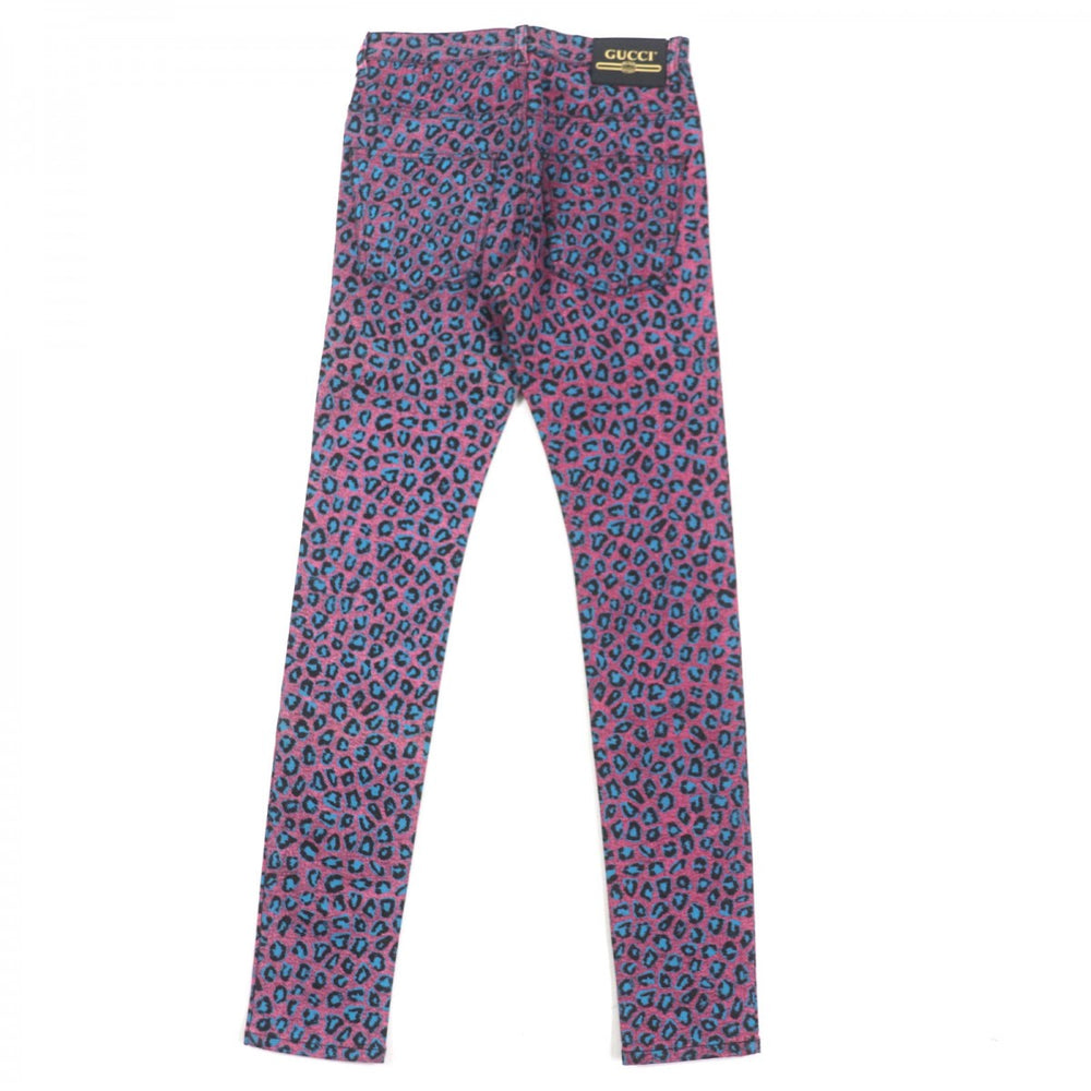 GUCCI skinny pants 548271 Main: 98% cotton, Main: 2% polyurethane, Part: Cowhide Pink blue mens 28 Used Authentic