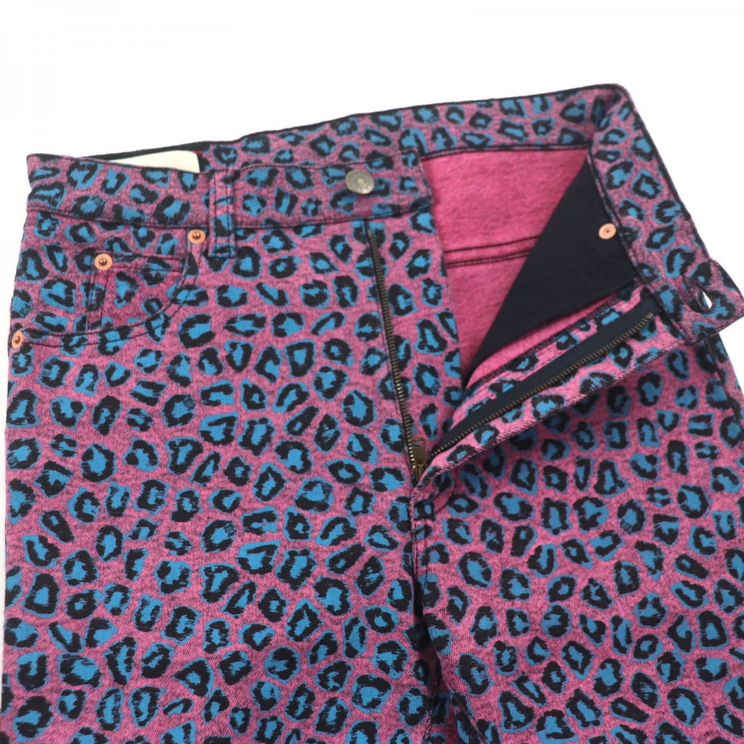 GUCCI skinny pants 548271 Main: 98% cotton, Main: 2% polyurethane, Part: Cowhide Pink blue mens 28 Used Authentic