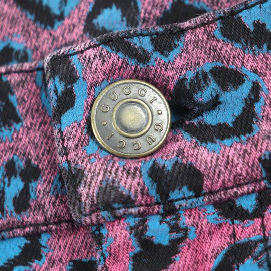 GUCCI skinny pants 548271 Main: 98% cotton, Main: 2% polyurethane, Part: Cowhide Pink blue mens 28 Used Authentic
