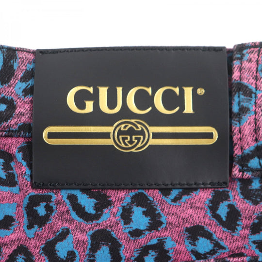 GUCCI skinny pants 548271 Main: 98% cotton, Main: 2% polyurethane, Part: Cowhide Pink blue mens 28 Used Authentic